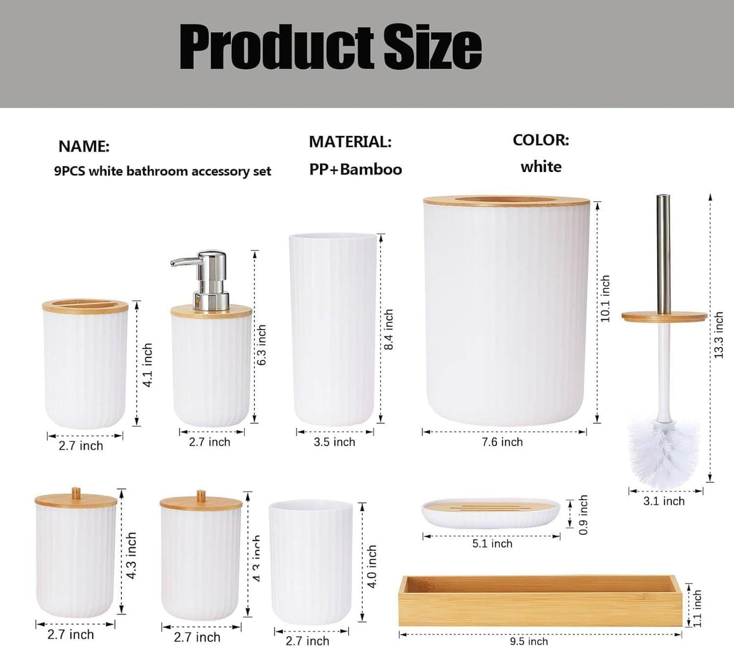 Bathroom Accessories Set, 6 Pieces My Store