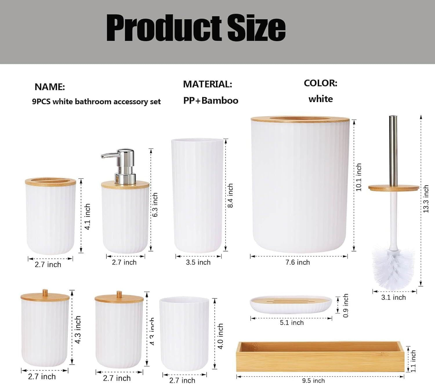 Bathroom Accessories Set, 6 Pieces My Store