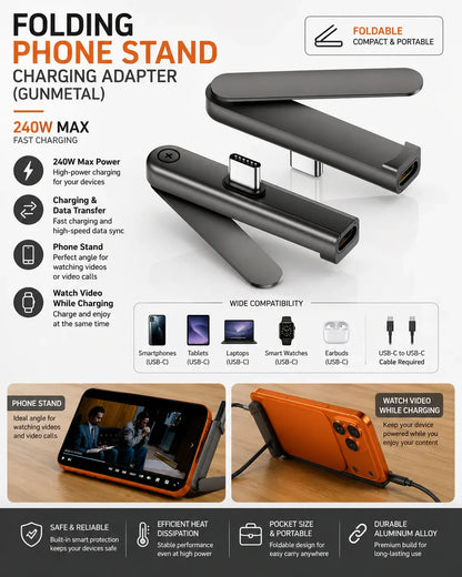 USB-C Foldable Phone Stand Adapter Zentro