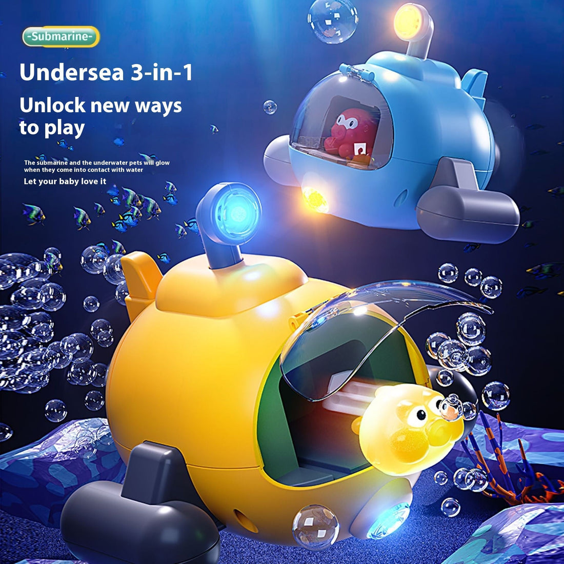 Water Toys Luminous Catapult Submarine Bath Toys Zentro